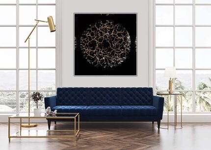 Vintage Abstract Golden Ball Tree Canvas Print | Field & Thread Art Design-(Sizes in cm)