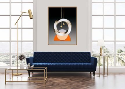 Hanging Effect Silver Design - Contemporary Wall Painting-(Sizes in cm)