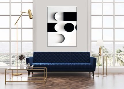 Black and White Minimal Wall Painting – Elegant Modern Art-(Sizes in cm)
