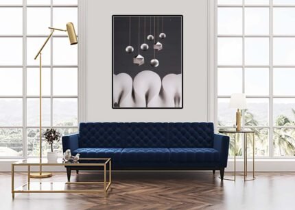 White and Silver Serenity - Elegant Wall Painting-(Sizes in cm)