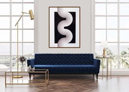 White Waves - Bohemian Wavy Design Wall Art-(Sizes in cm)