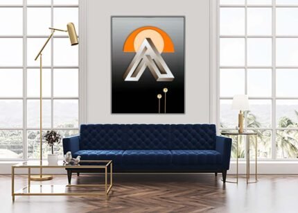 Art Street Triangle Abstract Wall Painting | Modern Geometric Canvas Art-(Sizes in cm)