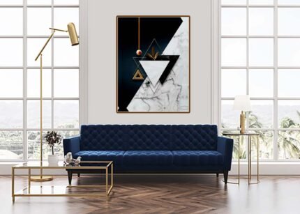 Geometric Balance Canvas Wall Art | Modern Abstract Design for Elegant Interiors-(Sizes in cm)