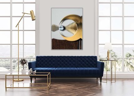Gold-Framed Abstract Painting | Elegant Art for Contemporary Interiors-(Sizes in cm)