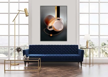 Modern Metallic Sphere Canvas Wall Art | Sleek Abstract Design for Luxe Interiors-(Sizes in cm)