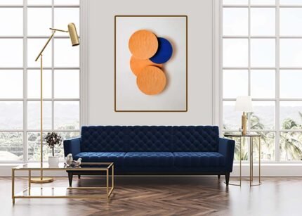 Mixed Circles with a Hint of Blue - Contemporary Wall Painting-(Sizes in cm)