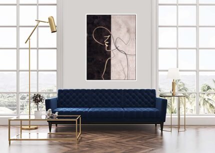 Dual Elegance - Woman in Soft Pink and Bronze Wall Art-(Sizes in cm)