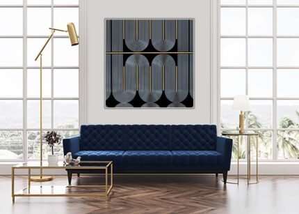 Abstract Line Geometry Canvas Art | Minimalist Wall Painting Poster-(Sizes in cm)