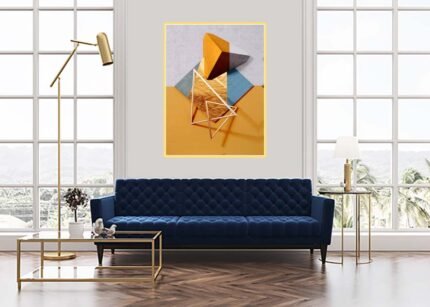 Abstract Yellow Shapes Canvas Wall Art | Modern Geometric Design-(Sizes in cm)