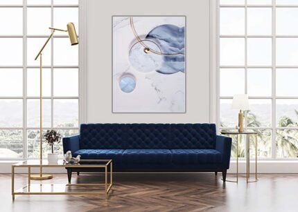Aquatic Blue Theme Basic Design Canvas Wall Art | Calm and Serene Water-Inspired Decor-(Sizes in cm)