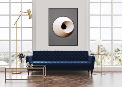 Minimal Focus - Circle with Black Dot Wall Art-(Sizes in cm)