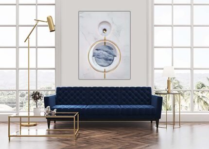 Sea Blue Eye-Catching Canvas Wall Art | Vibrant and Bold Coastal Design-(Sizes in cm)