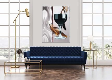 Elegant Lady with White Hat and Black Dress Canvas Wall Art | Timeless Feminine Grace-(Sizes in cm)