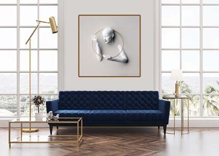 3D Sculpture Geometry Canvas Wall Art | Modern Nordic Female Statue Design-(Sizes in cm)