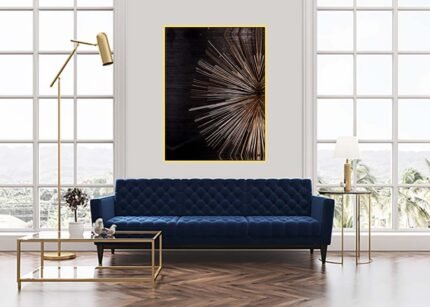 Luminous Bloom - Half Flower with Sparkle Wall Art-(Sizes in cm)