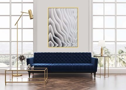 Textured White Lines - Minimalist Wall Art-(Sizes in cm)