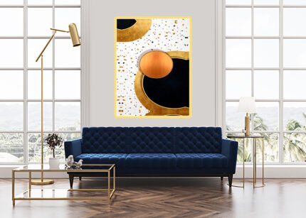 "Energetic Abstract Painting in Orange and Black Tones"-(Sizes in cm)